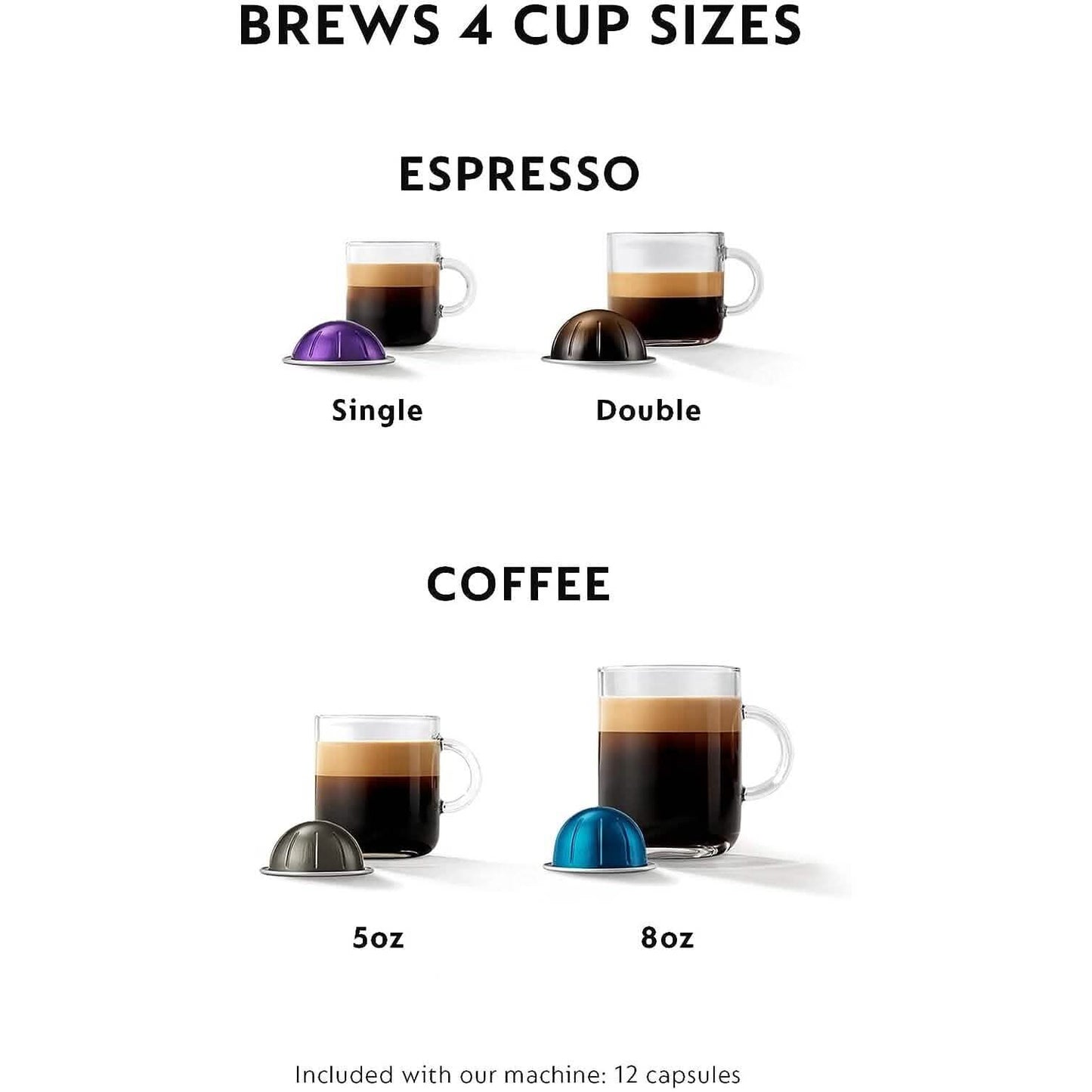 De'Longhi Nespresso VertuoPlus Coffee and Espresso Machine by De'Longhi, 38 ounces, Matte Black (Refurbished) DailySale
