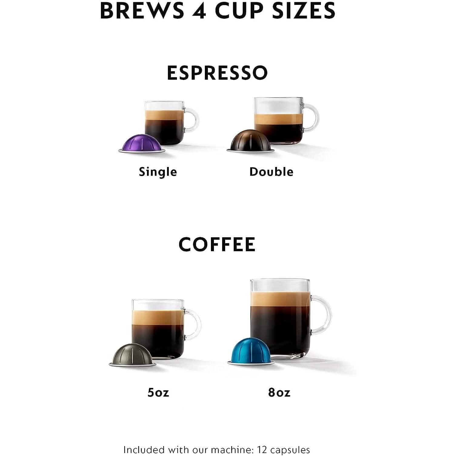 De'Longhi Nespresso VertuoPlus Coffee and Espresso Machine by De'Longhi, 38 ounces, Matte Black (Refurbished) DailySale