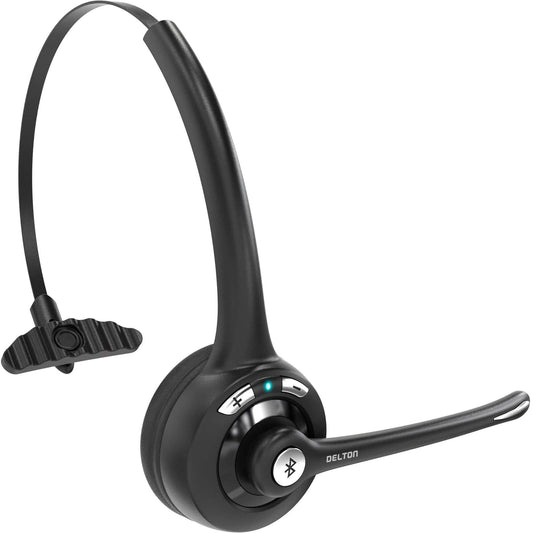 Delton 10X Bluetooth Computer Headset, Over the Head Single Ear Wireless Headset DailySale