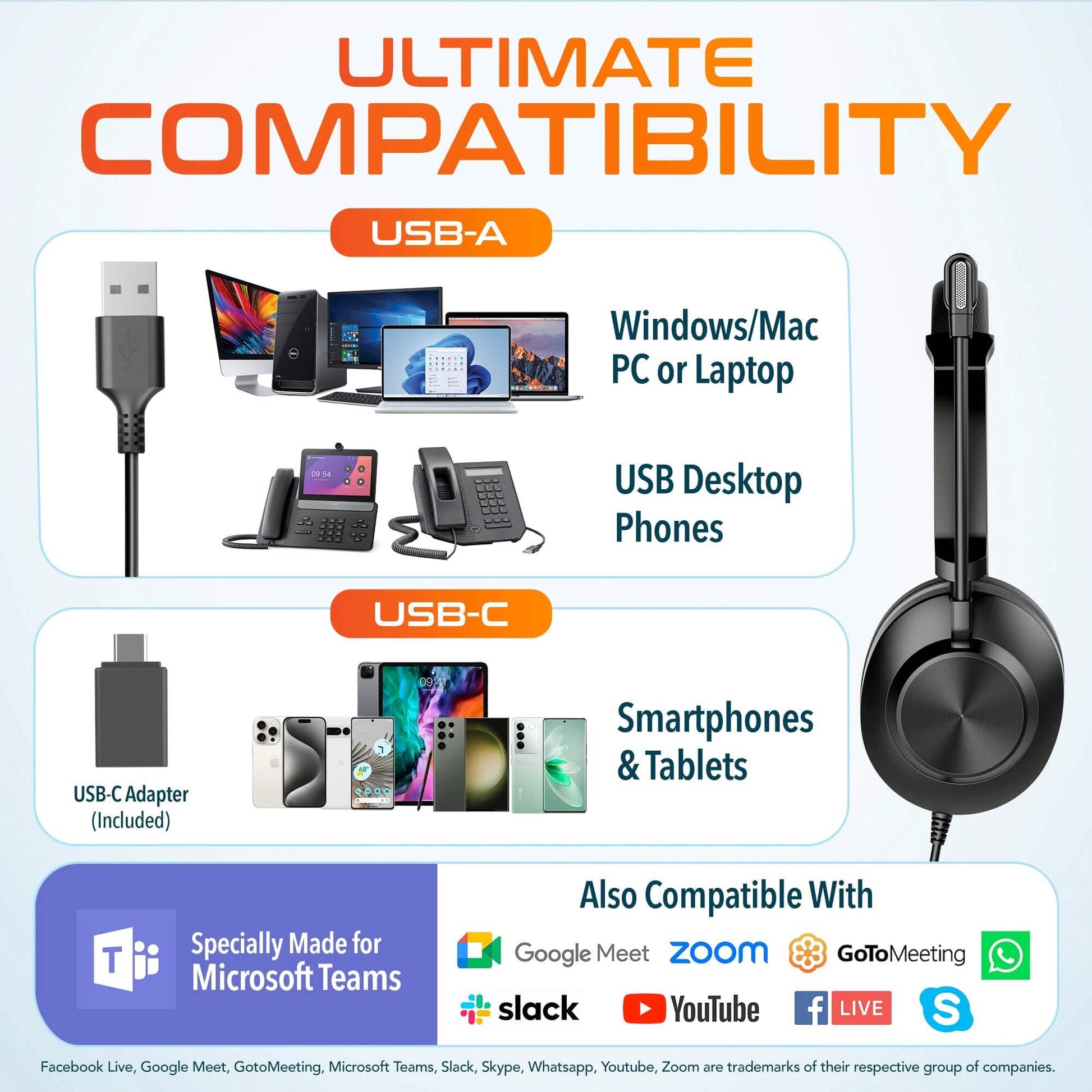 Delton 32Y USB Headset Noise Canceling Stereo Headphone DailySale