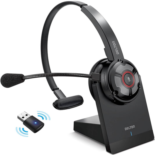 Delton 50X Noise Canceling Bluetooth or Auto Pair USB Dongle Headset with Charging Dock DailySale