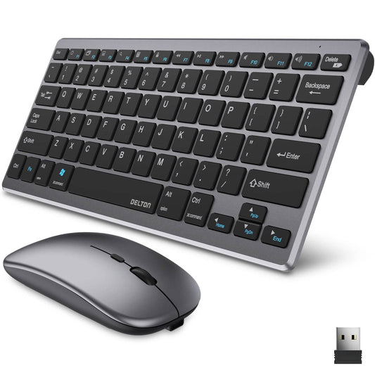 Delton N35 Wireless Keyboard and Mouse, Bluetooth Keyboard Mouse Combo Auto Pair USB Dongle DailySale