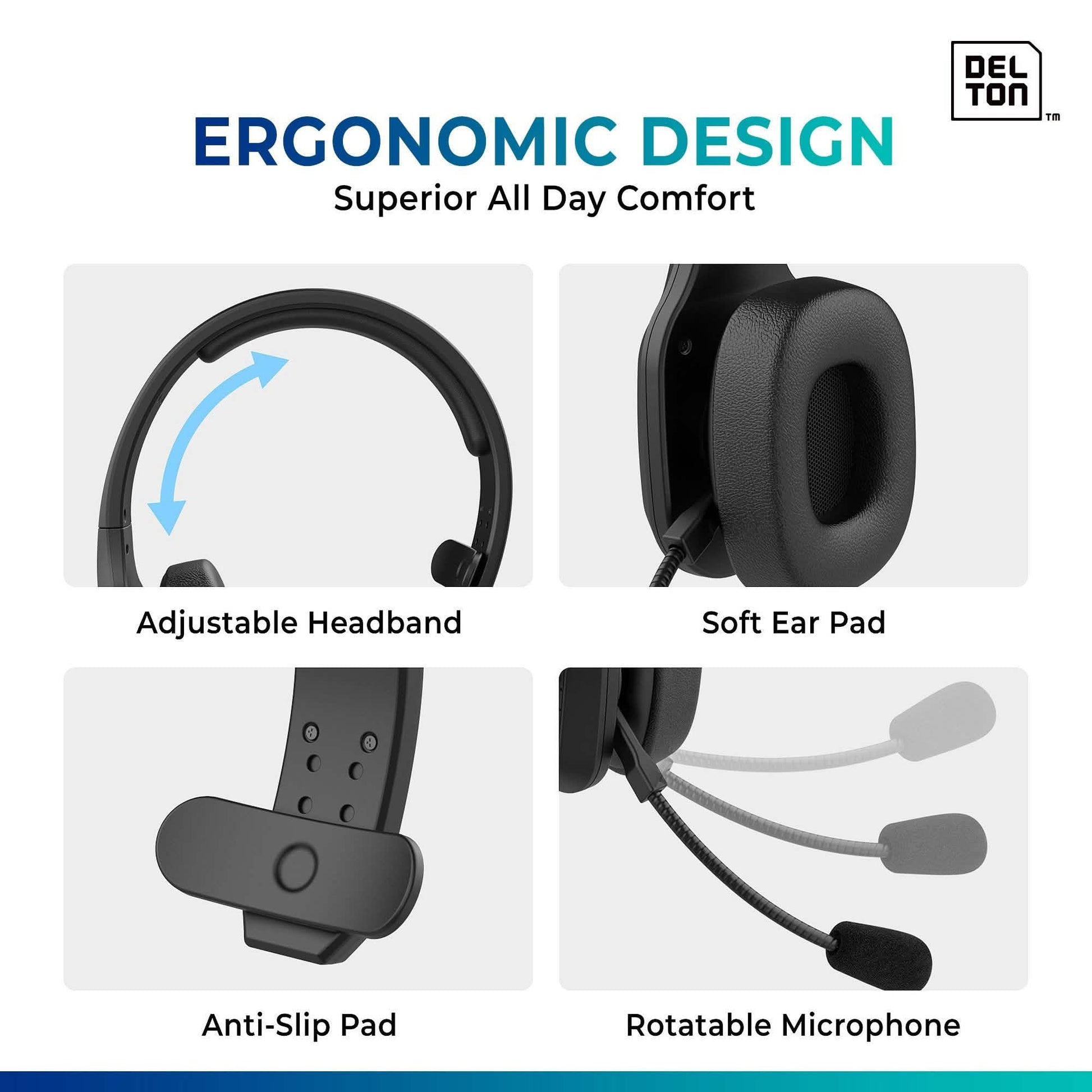 Delton Professional Wireless Computer Headset with Mic DailySale