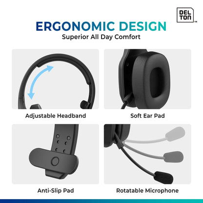 Delton Professional Wireless Computer Headset with Mic DailySale