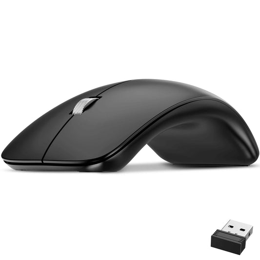 Delton S10 Curved Wireless Computer Mouse, USB Mouse, Battery Operated DailySale