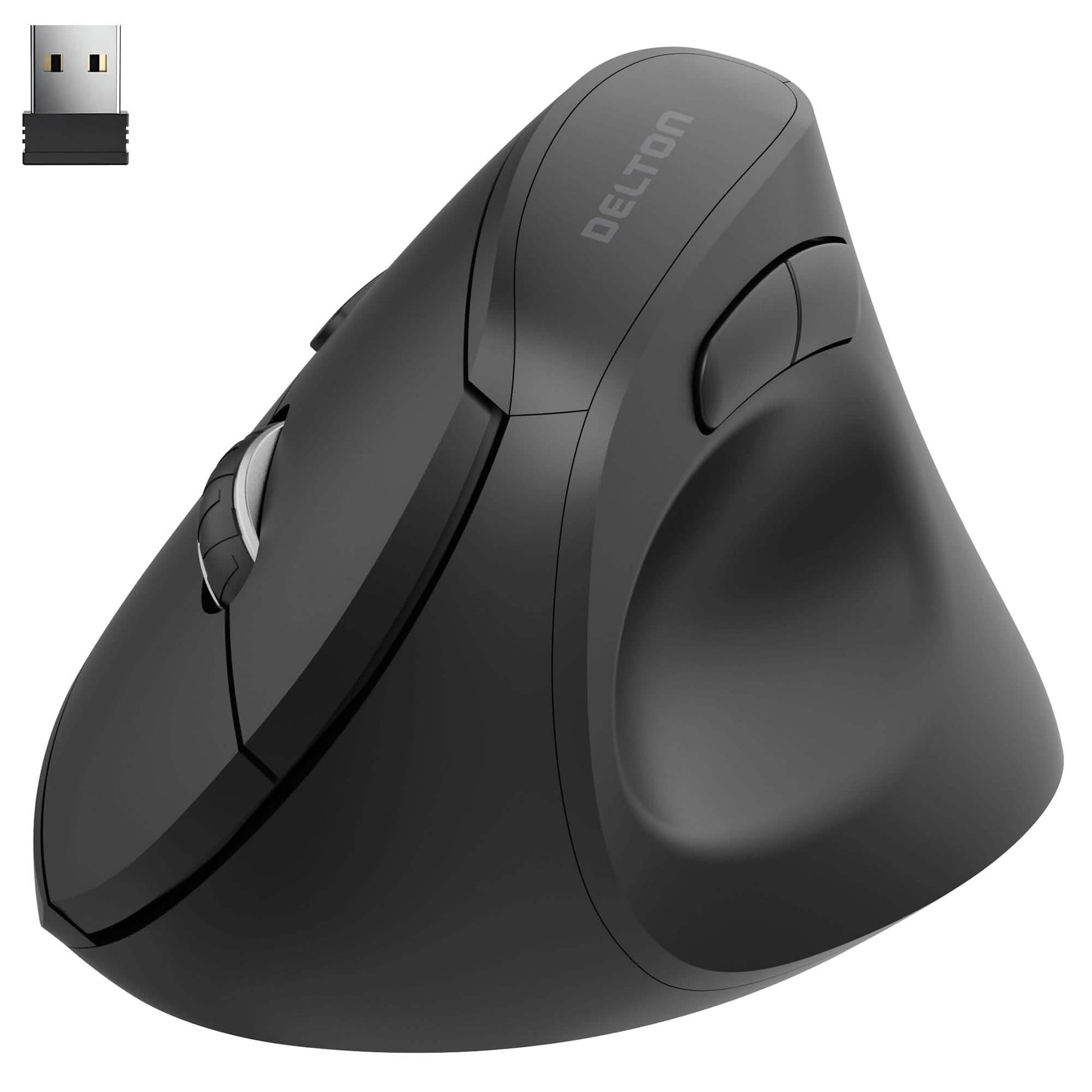 Delton S12Pro Ergonomic Wireless Mouse Vertical Computer Mouse Wireless with Auto Pair USB Dongle DailySale