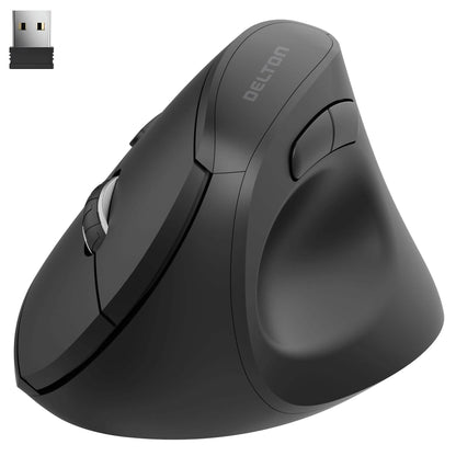 Delton S12Pro Ergonomic Wireless Mouse Vertical Computer Mouse Wireless with Auto Pair USB Dongle DailySale