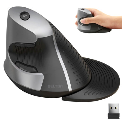 Delton S22 Ergonomic Vertical Wireless Mouse with USB Dongle Right Handed Computer Pointing Device DailySale