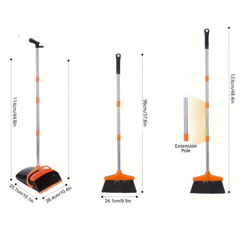 Deluxe Stand Up Broom and Dustpan Set DailySale