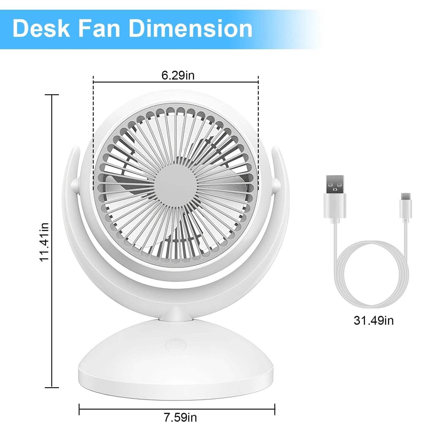 Desk Air Circulator Fan 4 Speed Adjustment DailySale