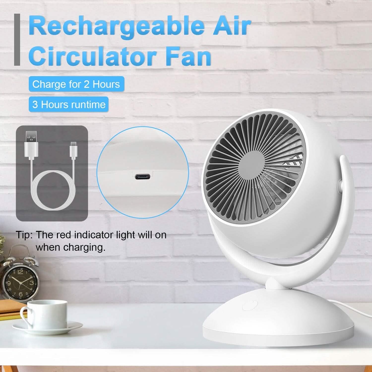 Desk Air Circulator Fan 4 Speed Adjustment DailySale
