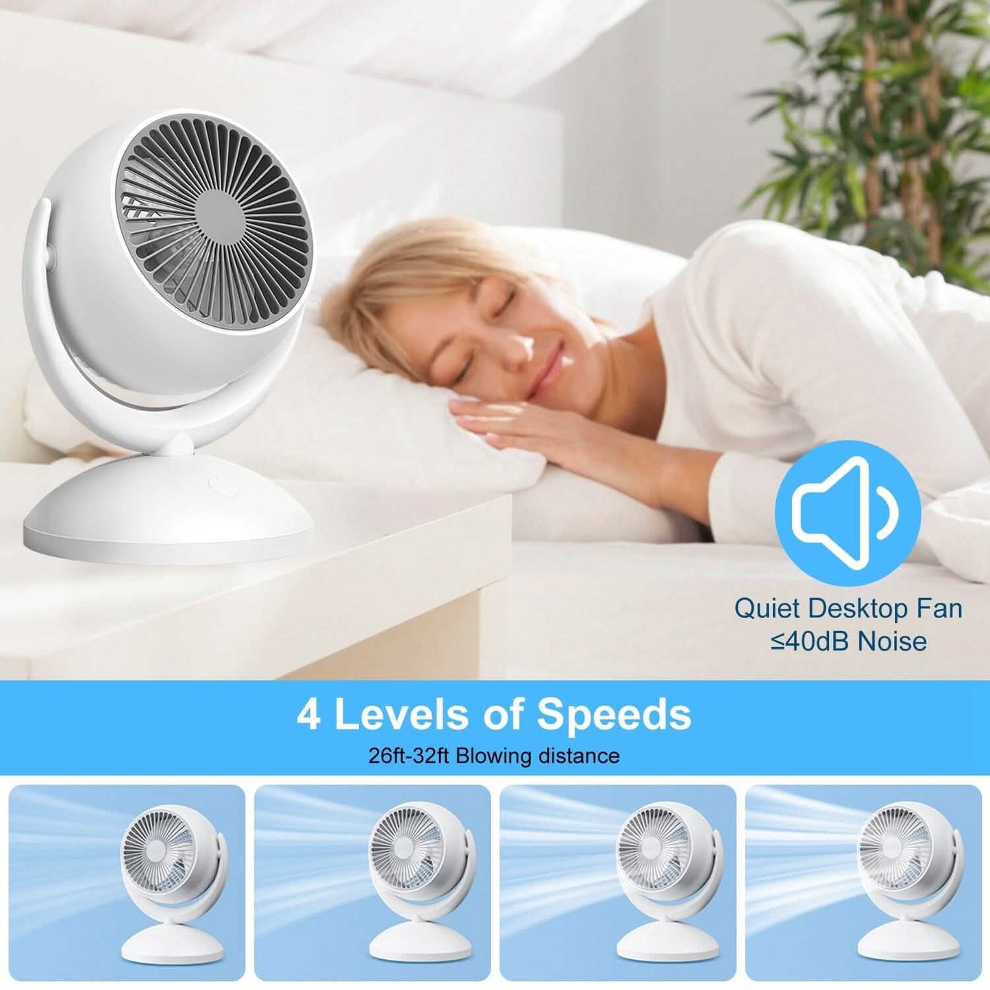 Desk Air Circulator Fan 4 Speed Adjustment DailySale