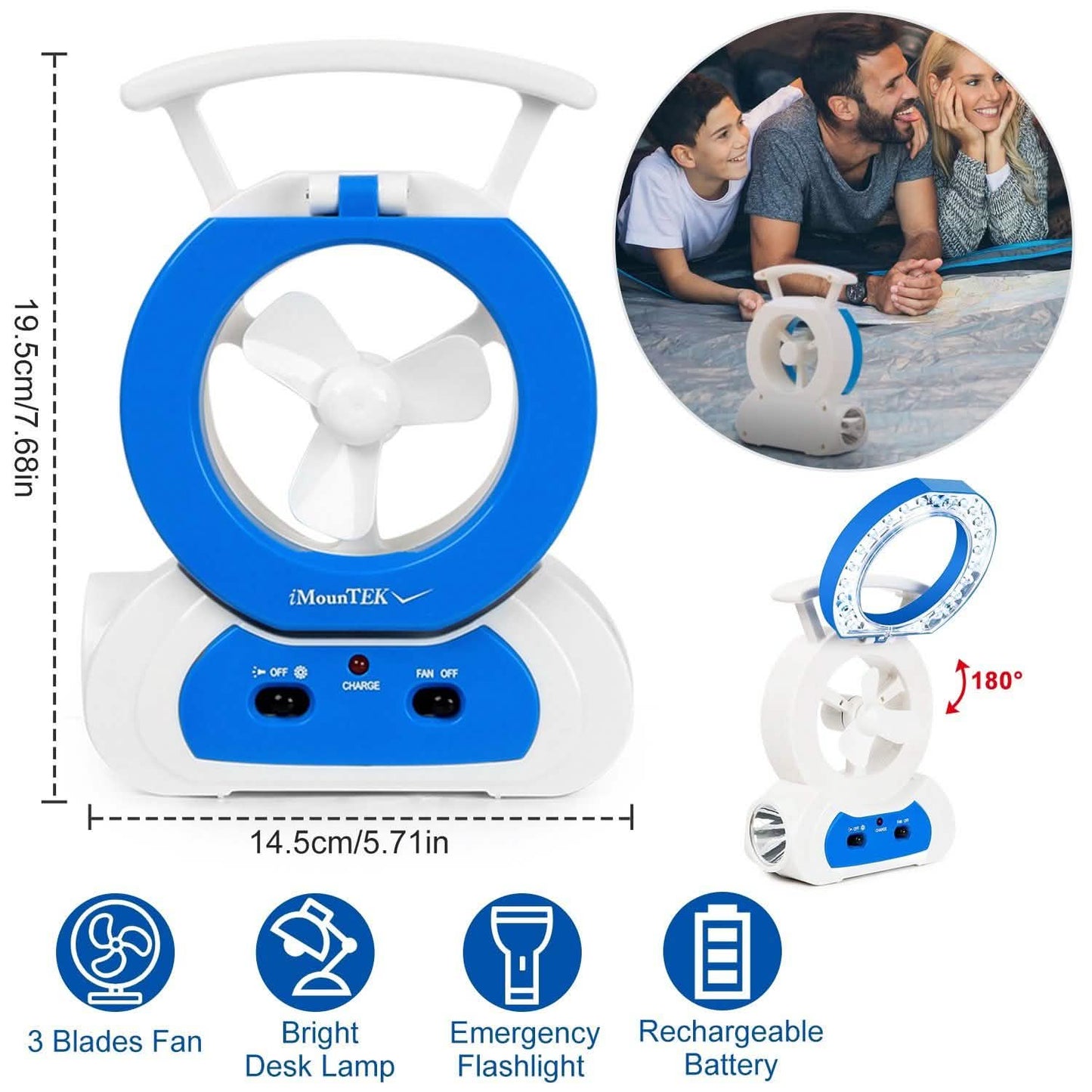 Desk Cooling Fan with 180 Degree Adjustable LED Lamp DailySale