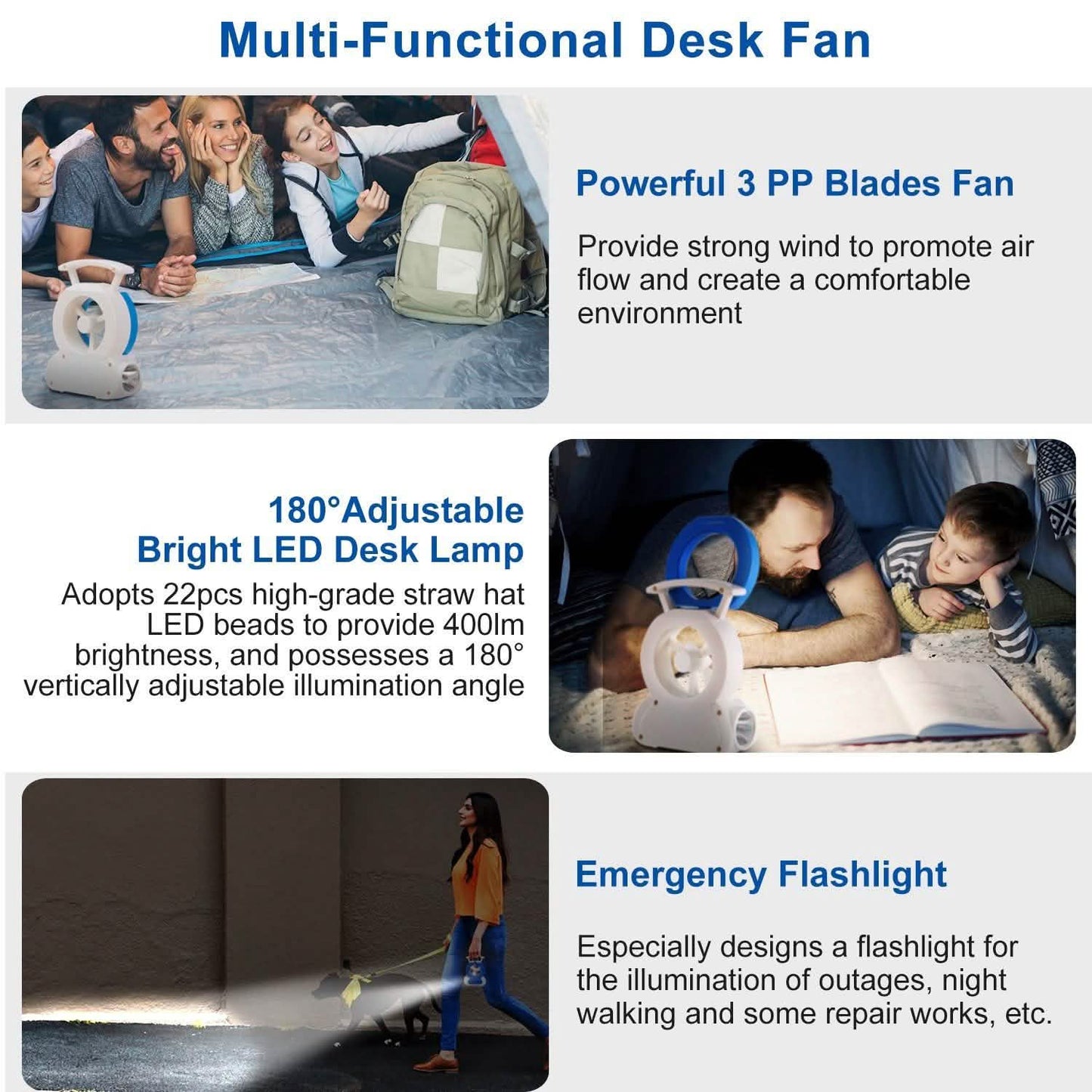 Desk Cooling Fan with 180 Degree Adjustable LED Lamp DailySale