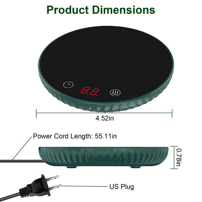 Desktop Electric Cup Warmer Auto Off Over Heating Protection Smart Timer Setting DailySale