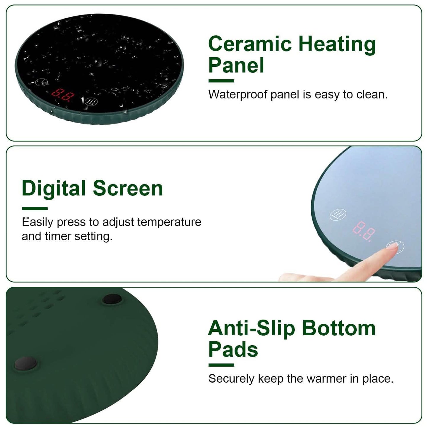 Desktop Electric Cup Warmer Auto Off Over Heating Protection Smart Timer Setting DailySale