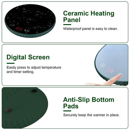 Desktop Electric Cup Warmer Auto Off Over Heating Protection Smart Timer Setting DailySale