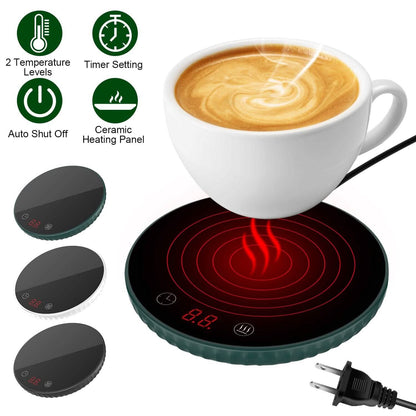 Desktop Electric Cup Warmer Auto Off Over Heating Protection Smart Timer Setting DailySale
