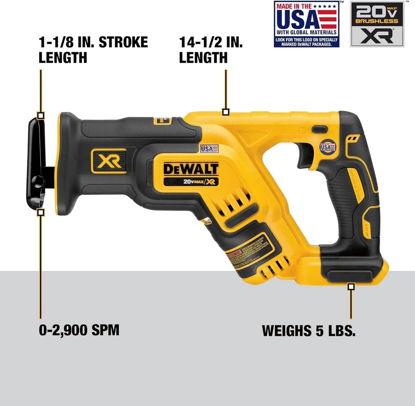 DEWALT 20V MAX* XR Reciprocating Saw, Compact, Tool Only (DCS367B)  (Refurbished) DailySale