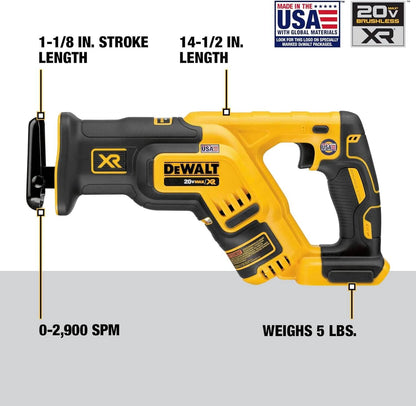 DEWALT 20V MAX* XR Reciprocating Saw, Compact, Tool Only (DCS367B)  (Refurbished) DailySale
