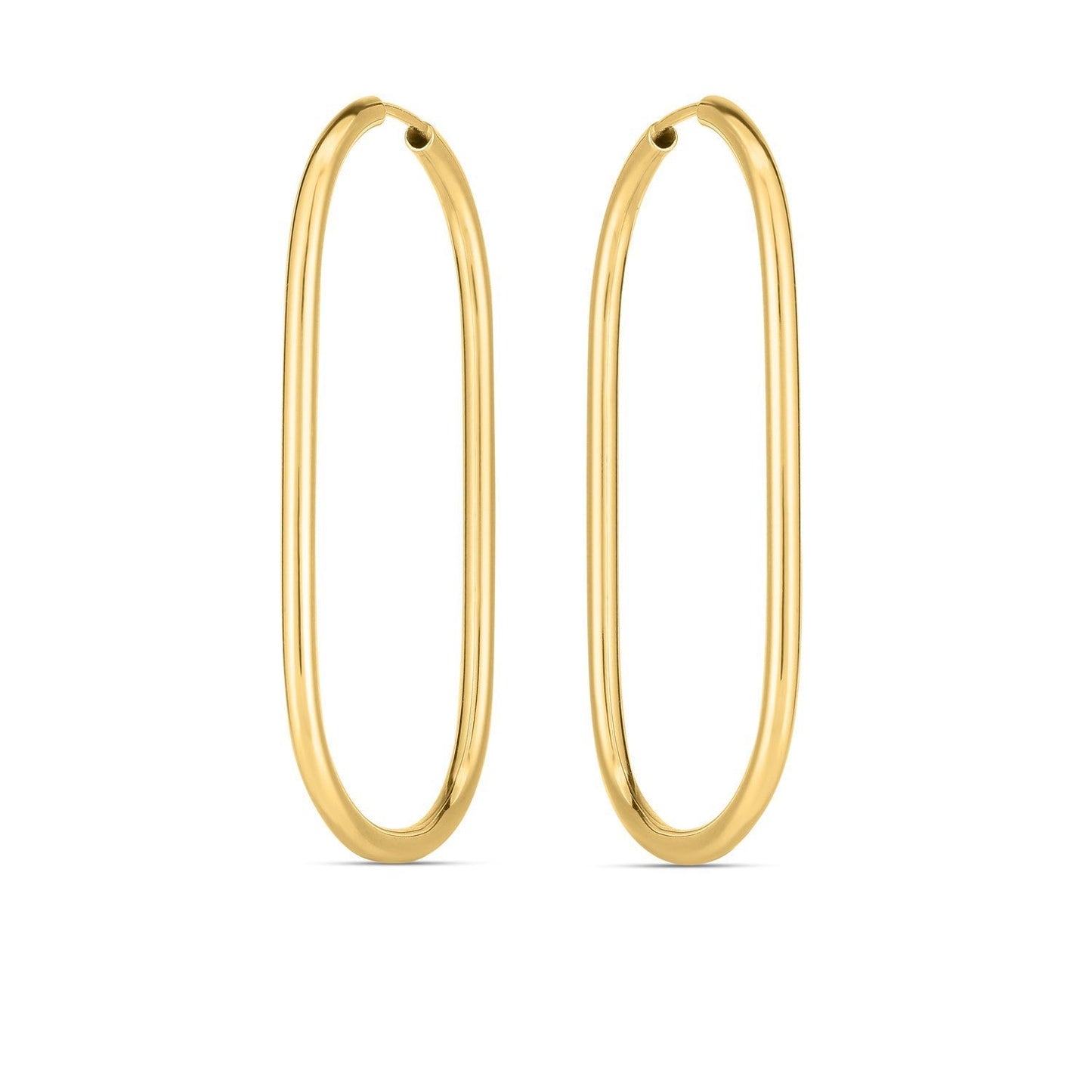 14k Yellow Gold Endless Large Paperclip Hoop Earrings Bids.com