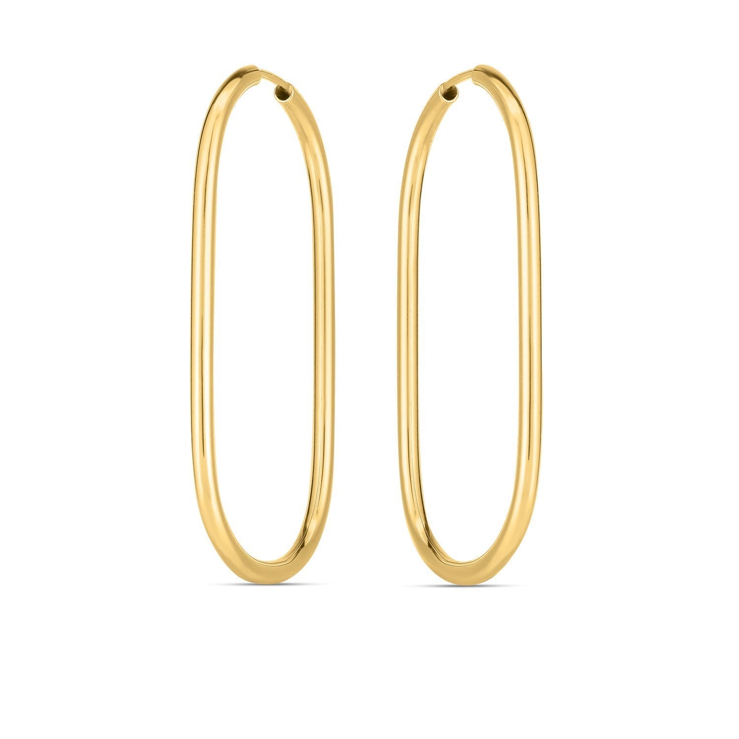 14k Yellow Gold Endless Large Paperclip Hoop Earrings Bids.com