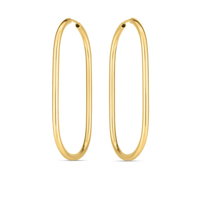 14k Yellow Gold Endless Large Paperclip Hoop Earrings Bids.com