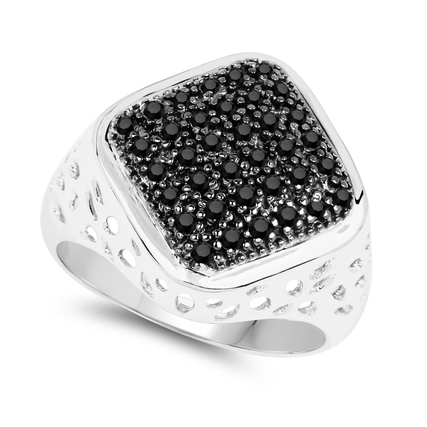 0.54 Carat Genuine Black Diamond .925 Sterling Silver Ring Bids.com