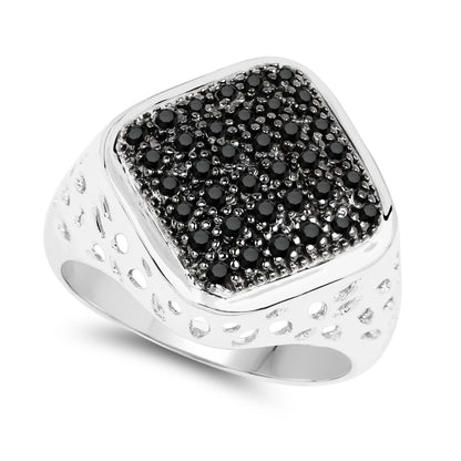 0.54 Carat Genuine Black Diamond .925 Sterling Silver Ring Bids.com