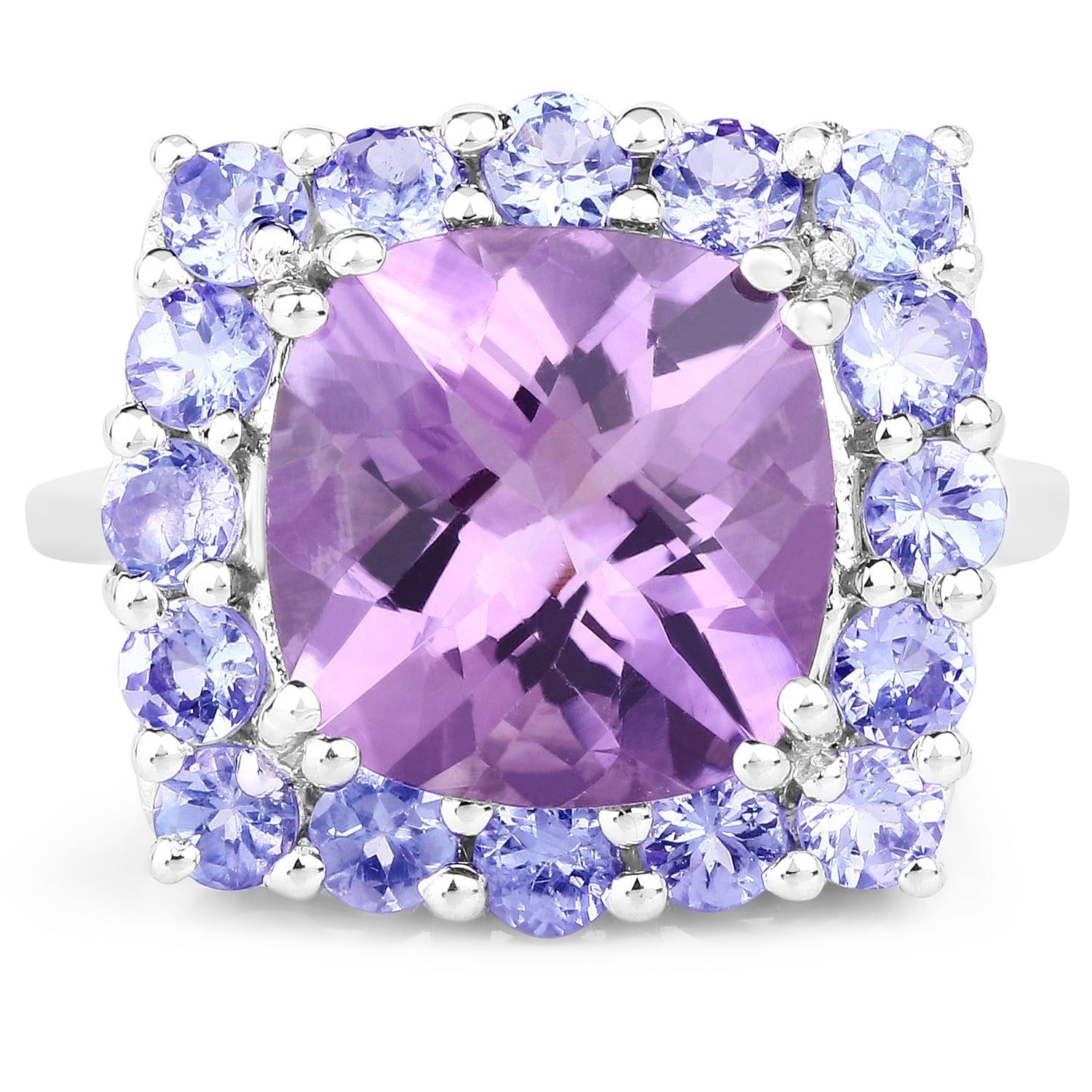 6.63 Carat Genuine Amethyst and Tanzanite .925 Sterling Silver Ring Bids.com