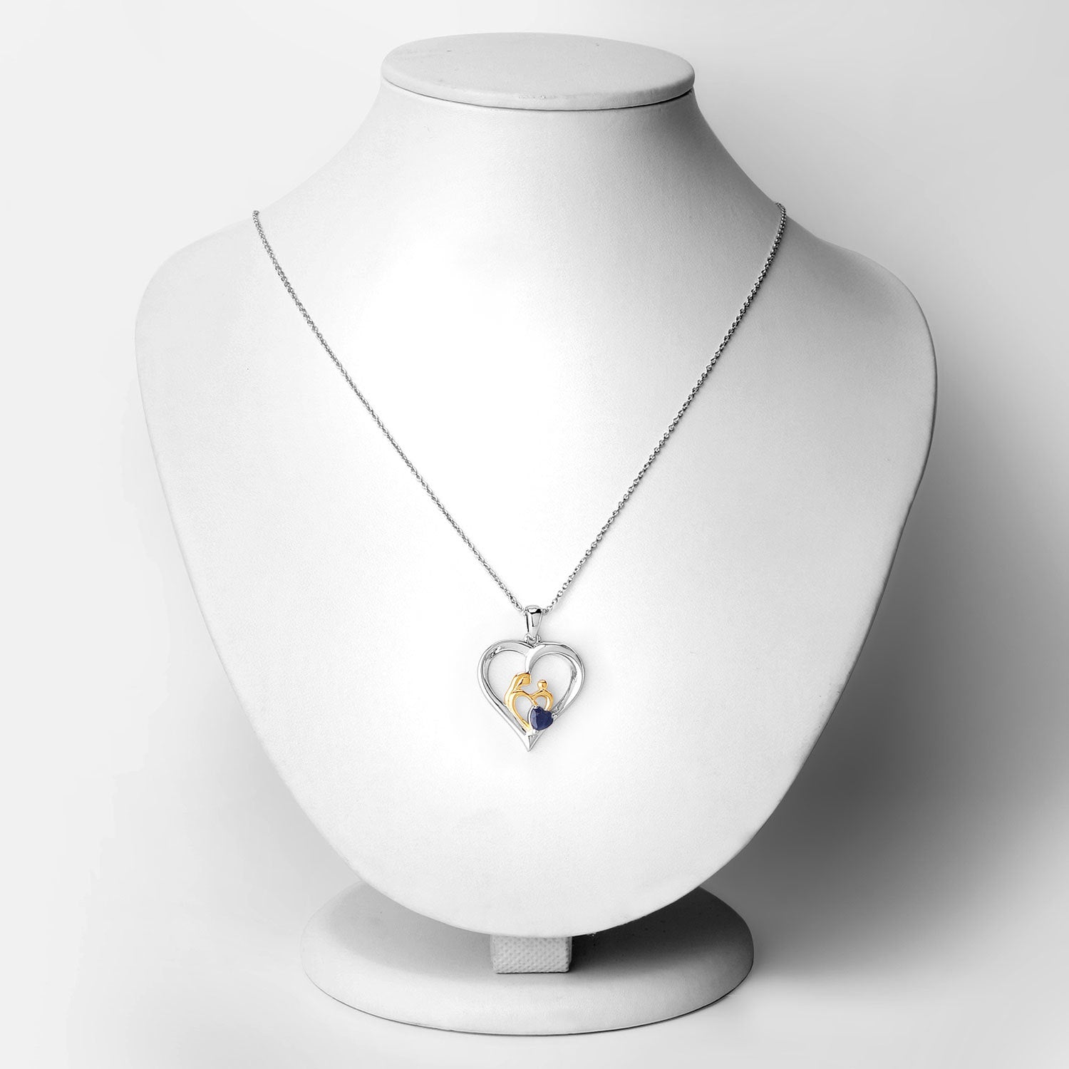 0.50 Carat Genuine Blue Sapphire .925 Sterling Silver Pendant Bids.com