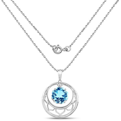 8.75 Carat Genuine Swiss Blue Topaz .925 Sterling Silver Pendant Bids.com