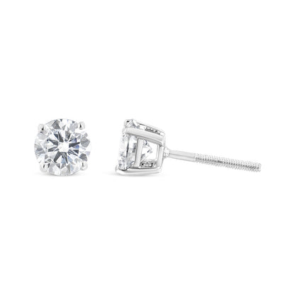 IGI Certified 14K White Gold 1 1/2 Cttw Lab Grown Diamond Solitaire Stud Earrings with Screwbacks (H-I Color, VS1-VS2 Clarity) Bids.com