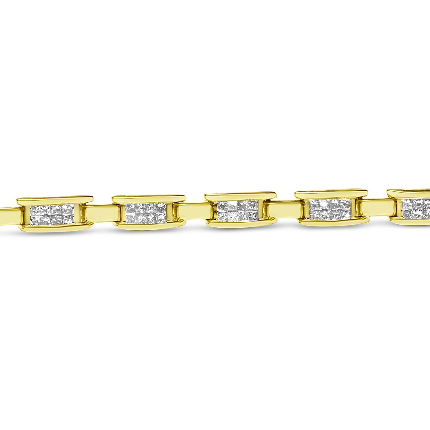 14K Yellow Gold Princess-Cut Diamond Links of Love Bracelet (2.00 cttw, H-I Color, SI2-I1 Clarity) Bids.com