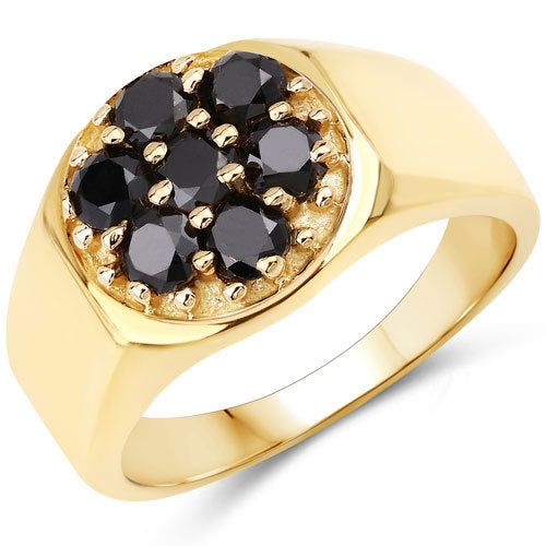 0.91 Carat Genuine Black Diamond .925 Sterling Silver Ring Bids.com