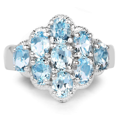 3.24 Carat Genuine Blue Topaz .925 Sterling Silver Ring Bids.com
