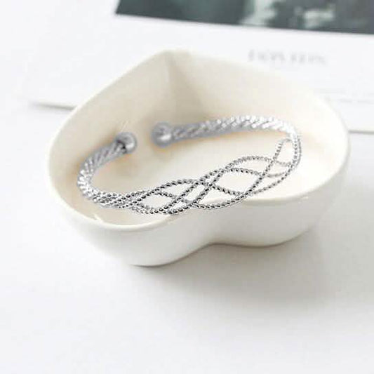 Diamond Cut Filigree Braided Cuff Bangle DailySale