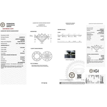 Diamond Engagement Pendant VS1 E Round 1.50 Ct Lab Created IGI Certified Special DailySale