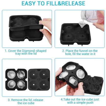 Diamond Flexible Silicone Ice Cube Mold Tray DailySale