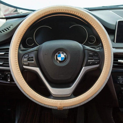 Diamond Leather Steering Wheel Cover with Bling Bling Crystal Rhinestones DailySale