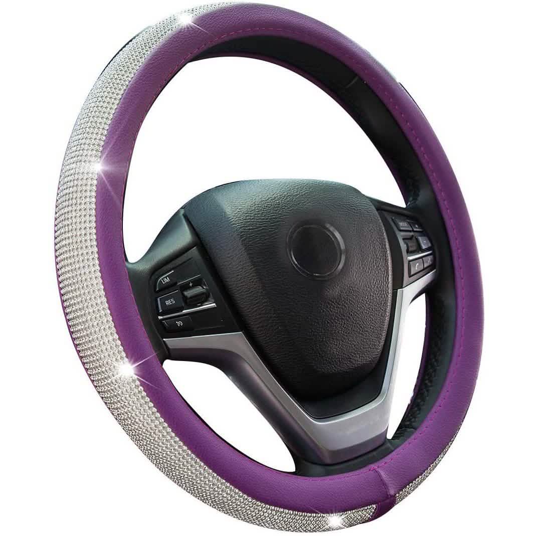 Diamond Leather Steering Wheel Cover with Bling Bling Crystal Rhinestones DailySale