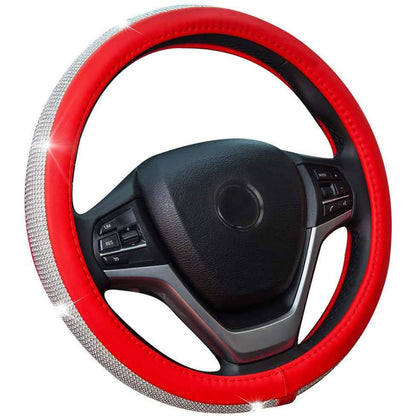 Diamond Leather Steering Wheel Cover with Bling Bling Crystal Rhinestones DailySale