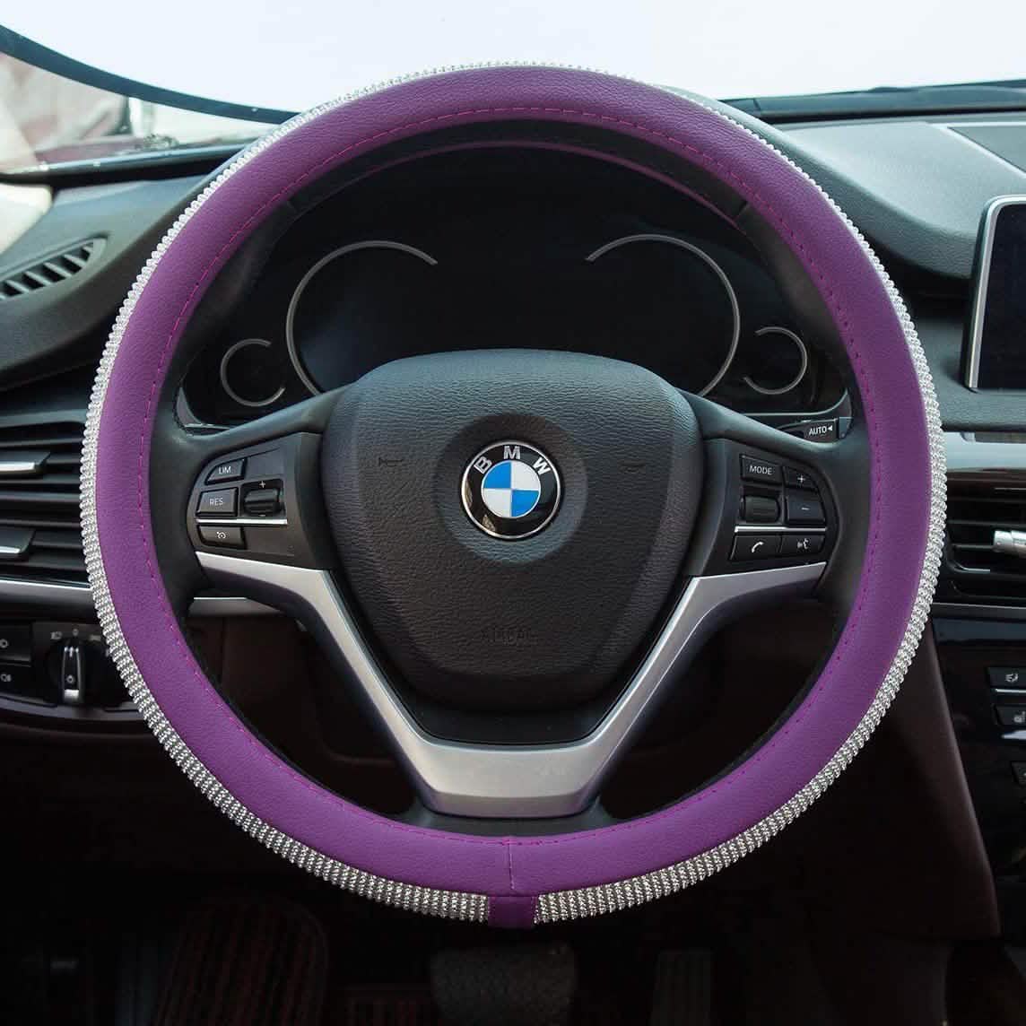 Diamond Leather Steering Wheel Cover with Bling Bling Crystal Rhinestones DailySale