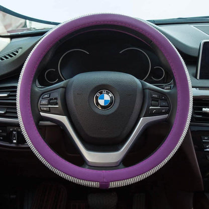 Diamond Leather Steering Wheel Cover with Bling Bling Crystal Rhinestones DailySale