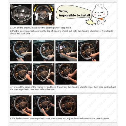 Diamond Leather Steering Wheel Cover with Bling Bling Crystal Rhinestones DailySale