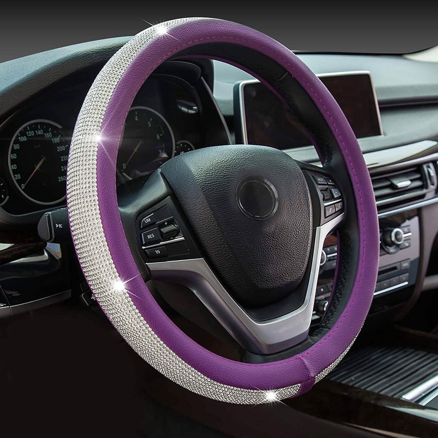Diamond Leather Steering Wheel Cover with Bling Bling Crystal Rhinestones DailySale