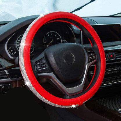 Diamond Leather Steering Wheel Cover with Bling Bling Crystal Rhinestones DailySale