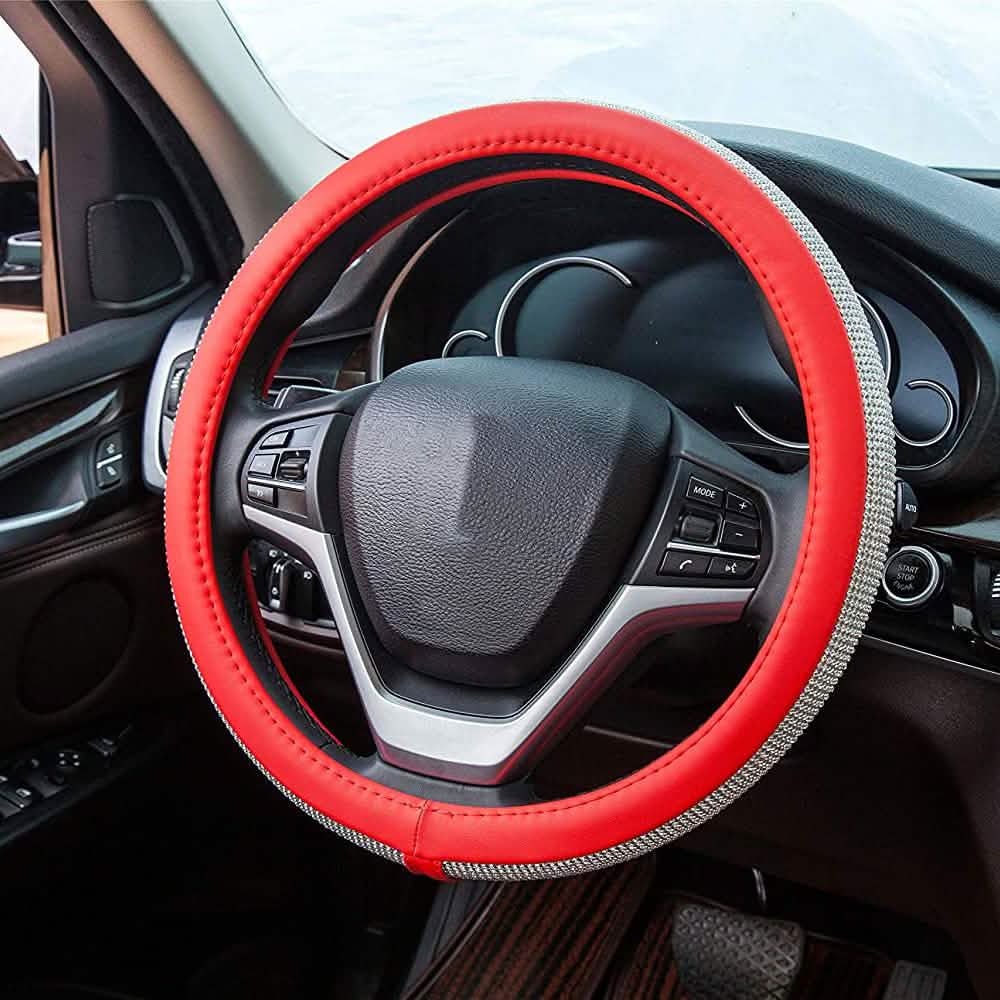 Diamond Leather Steering Wheel Cover with Bling Bling Crystal Rhinestones DailySale