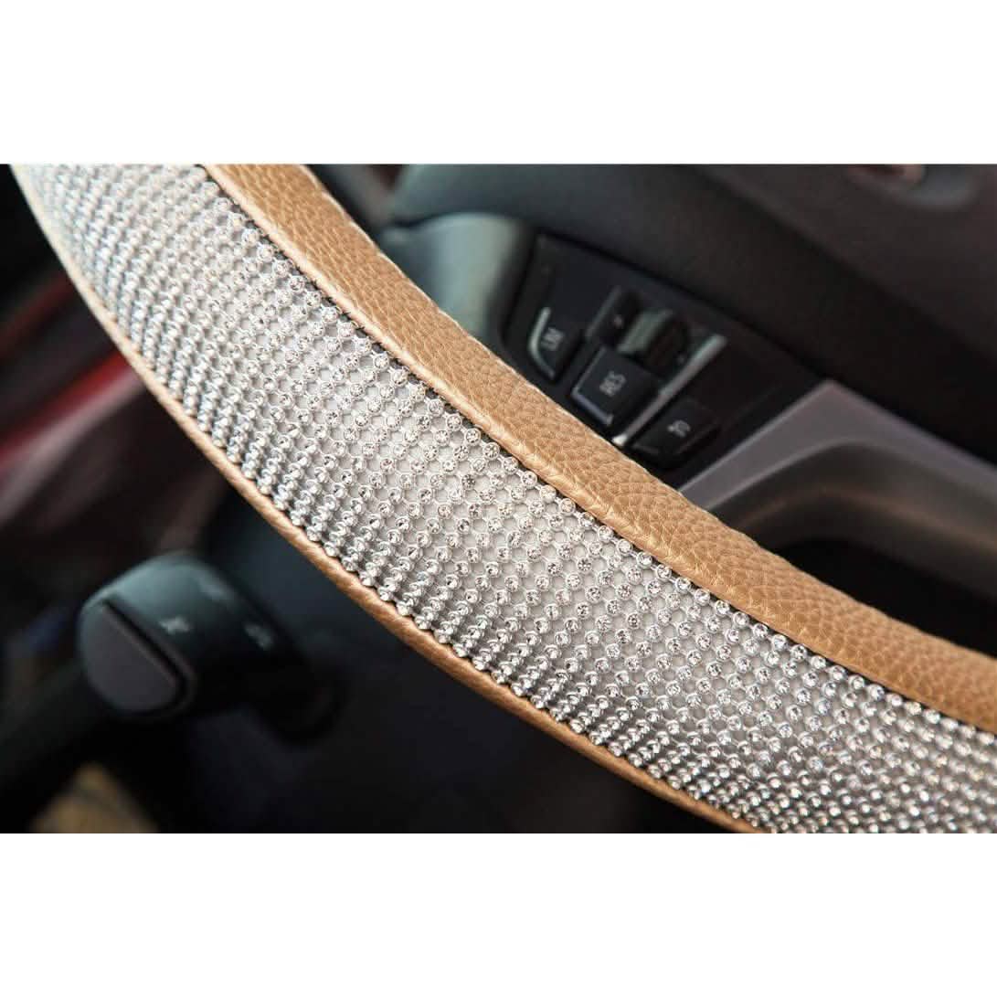 Diamond Leather Steering Wheel Cover with Bling Bling Crystal Rhinestones DailySale