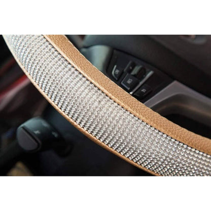 Diamond Leather Steering Wheel Cover with Bling Bling Crystal Rhinestones DailySale